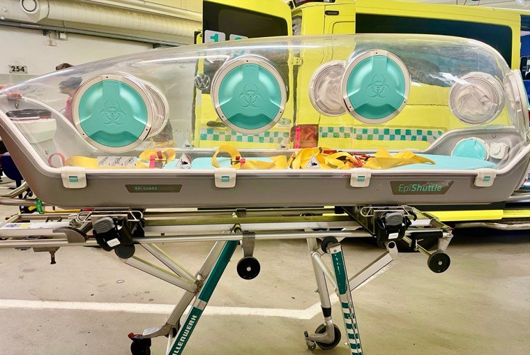Empty EpiShuttle on a stretcher